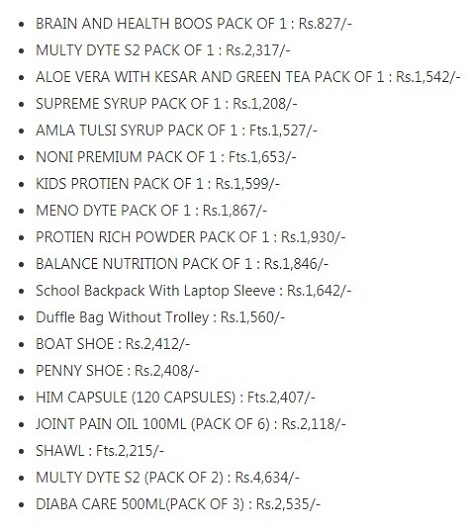Safe Shop India Products Price list 2019