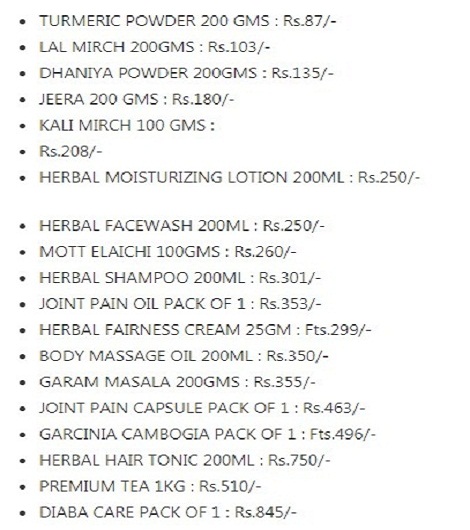 Safe Shop India Products Price list 