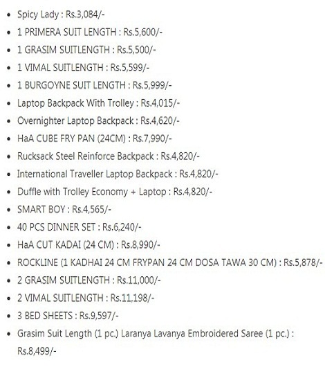 Safe Shop Products Price list 